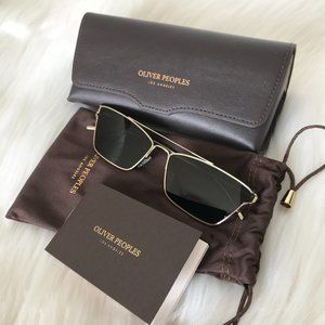 Oliver Peoples Evey Green Rectangular Sunglasses